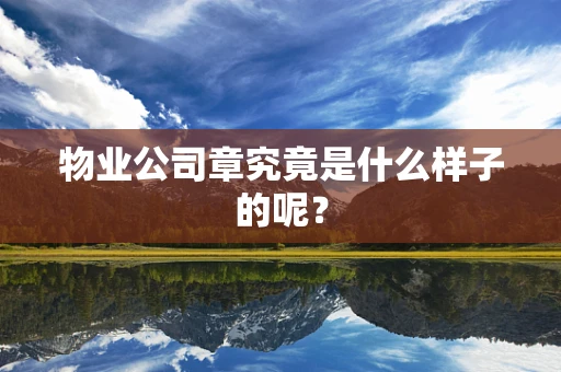 物业公司章究竟是什么样子的呢？