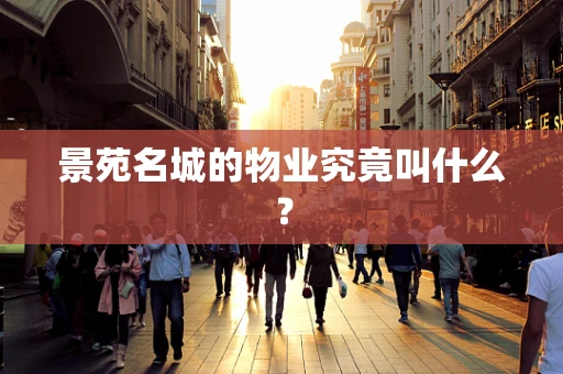 景苑名城的物业究竟叫什么？