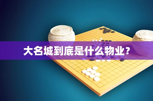 大名城到底是什么物业？