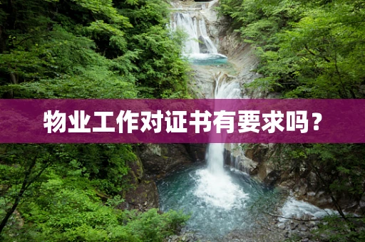 物业工作对证书有要求吗？