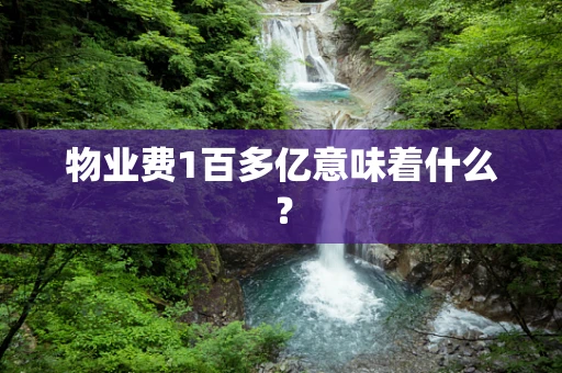 物业费1百多亿意味着什么？