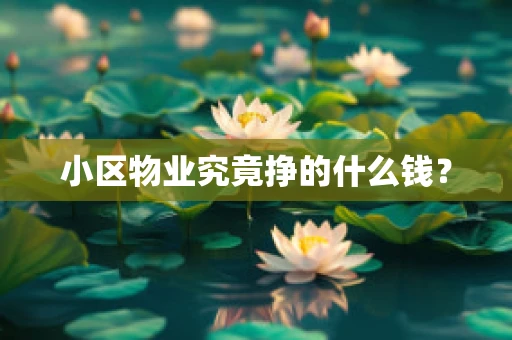 小区物业究竟挣的什么钱？