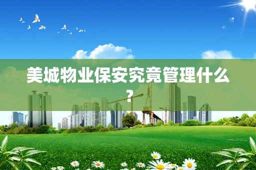 美城物业保安究竟管理什么？