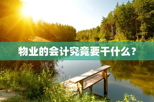 物业的会计究竟要干什么？