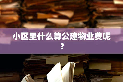小区里什么算公建物业费呢？