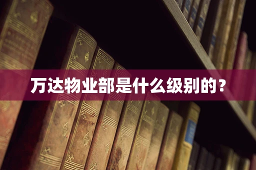 万达物业部是什么级别的？