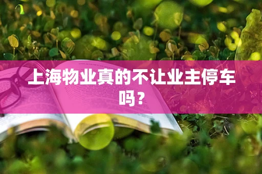 上海物业真的不让业主停车吗？