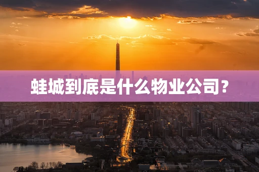 蛙城到底是什么物业公司？