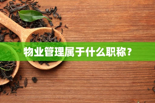 物业管理属于什么职称？