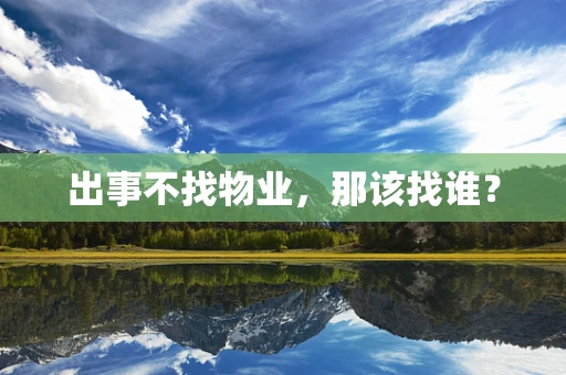 出事不找物业，那该找谁？