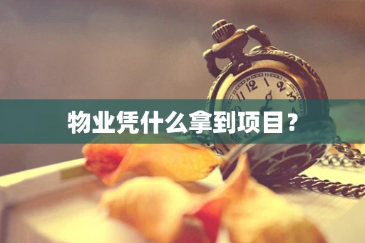物业凭什么拿到项目？