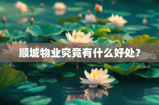 顺城物业究竟有什么好处？