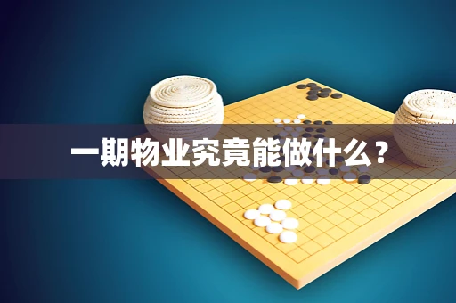 一期物业究竟能做什么？