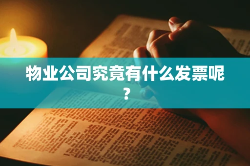 物业公司究竟有什么发票呢？
