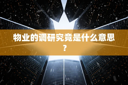 物业的调研究竟是什么意思？