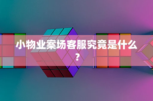 小物业案场客服究竟是什么？