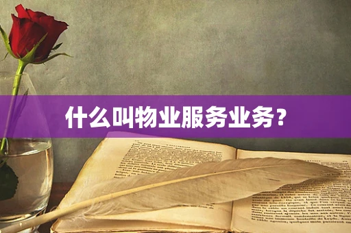什么叫物业服务业务？