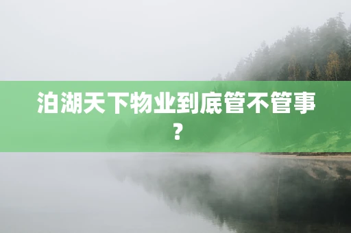泊湖天下物业到底管不管事？