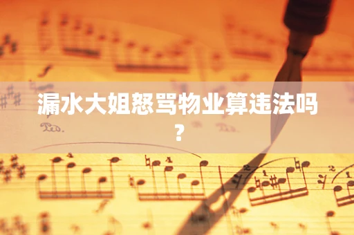 漏水大姐怒骂物业算违法吗？