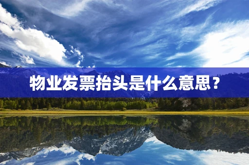 物业发票抬头是什么意思？